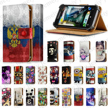 4 5 Inch Universal Leather Phone Case For Lenovo P770 Flip Cover 4 5 Smartphone Print