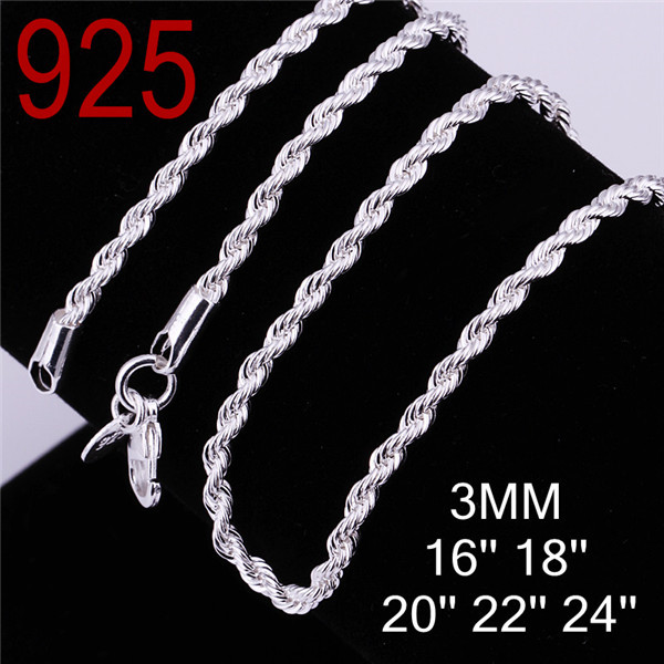 2014 twisted sngapore chain 16 18 20 22 24 inches 925 sterling silver 2 years guarantee