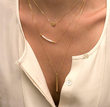 2014 Hot New Fashion Wholesale Gold Plated Casual Peal Chain Multi Layer Choke Necklace Pendants Gifts Jewelry For Woman