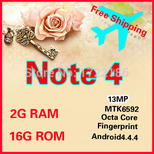 Note 4 Phone Original Logo 2G RAM 13MP Android4 4 4 MTK6592 Octa core 5 7inch