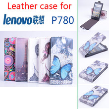 Fashion Luxury Flip Painting Leather Magnetic Wallet Case Cover Original Phone Case For Lenovo P780 Smartphone