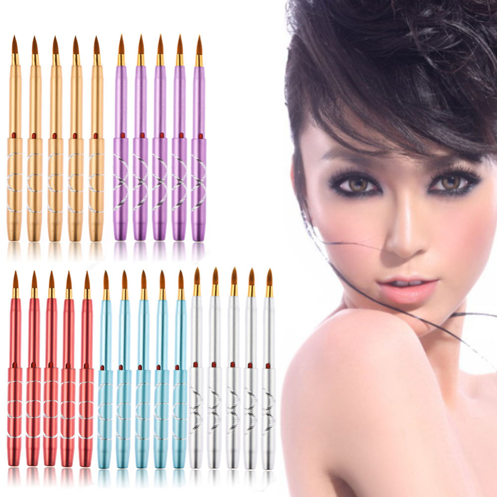 5 Pcs Portable Cosmetic Brushes Set Retractable Travel Lipsticks Brushes Eyebrow Brushes Makeup Brushes E CH