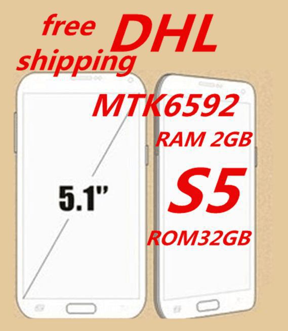 DHL Free 2GB Ram 32GB ROM HDC Original S5 phone Fingerprint 5 1 S5 I9600 smart