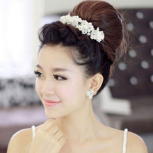 Durable Free Shipping Han Edition Hair White Pearl Crystal Bride Headdress By Hand Wedding Dress Accessories Bridal Hair Jewelry