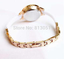 Free shipping Women Watch Bracelet Wholesale 2014 Jewelry Zinc Alloy with Glass Resin Flat Round gold
