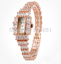 Free shipping Women Watch Bracelet Womens Jewelry Fashion Brass with Shell Glass rose gold color plated