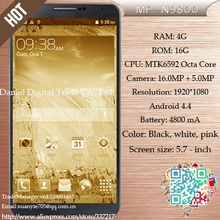 Exclusive custom  PK NOTE 3 4 i6 plus Android 4.4  5.7-inch clone phone MTK6592 5 Octa-core smartphone 4G RAM 16G RAM 16.0MP
