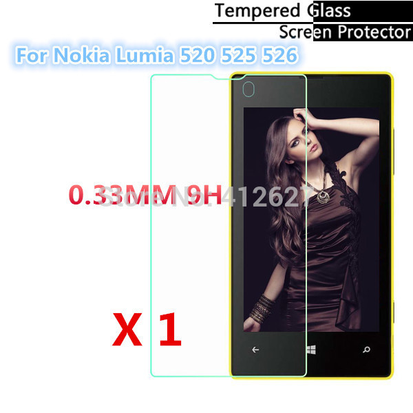 Premium Explosion Proof Tempered Glass Screen Protector Film For Nokia Lumia 520 525 526 with Opp