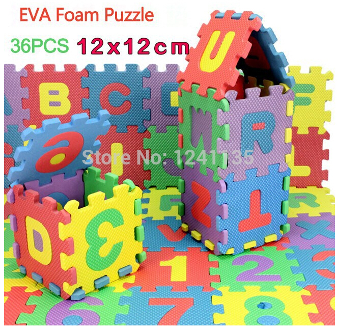 36pcs 12cm 12cm Eva Foam Puzzle Mat Numbers Letters Play Mat