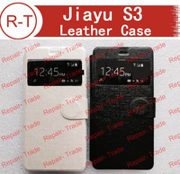 Jiayu S3 case High Quality Original view window case Flip Leather Cover Case for Jiayu S3 White / Black Free Shipping