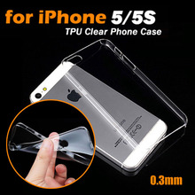 Hot! 0.3mm Ultra Thin Soft TPU Gel Original Transparent Case For iPhone 5 5S 5G Crystal Clear Silicon Back Cover Phone Bags