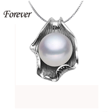 Promotion New Fashion Elegant Women 18KG Plated Lovely Girls 925 Silver Pearl Pendant Perfect Freshwater Pearl Jewelry Necklaces