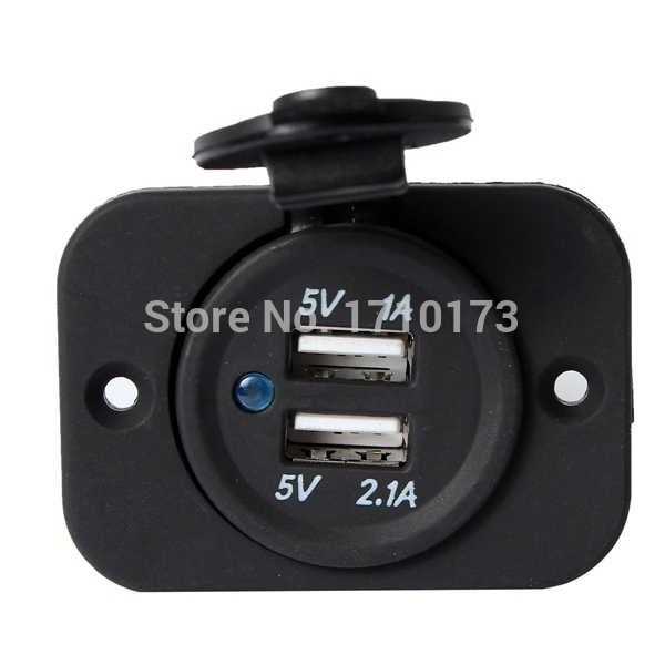 Brand New High quality and durable 12V Dual USB Car Motorcycle Socket Splitter Power Adapter Mobile