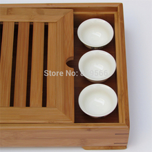 New Chinese Bamboo Kung Fu Tea Set Tray Cup drawer Pot Board Tools Service Table