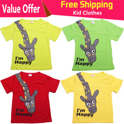 2015 New Hot t shirts cotton short sleeve children t shirts cute animal cartoon t shirt