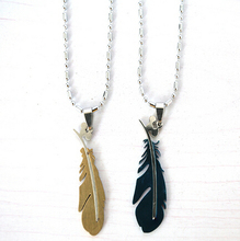 Classic 5*1.5cm Feather Pendant Necklace For Men Fashion Jewelry Vintage Stainless Steel Men Necklace