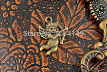 50pcs-  Antique bronze Mini Roman Cupid  charm fit bracelet charms fit LOVE ireland christmas gifts16x22mm