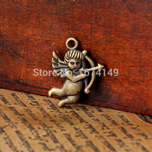 50pcs Antique bronze Mini Roman Cupid charm fit bracelet charms fit LOVE ireland christmas gifts16x22mm