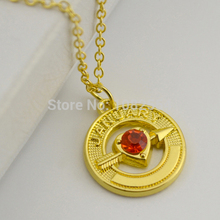10 pcs 2015 Wholesale 18k Gold Cupid Arrow With January Birthstone Living Memory Pendant Necklaces For