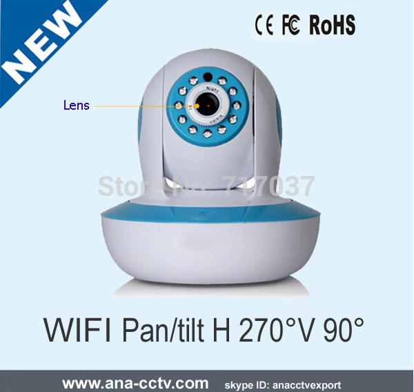 Pan tilt WIFI camera Email FTP TF storage Smartphone Control and Monitor Remote viewing and management