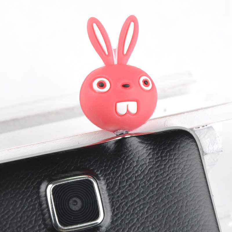 Cute 2015 Earphone Jack Plug Animal Shaped Dust Proof The Headset Dust Plug Silicone Mobile Phone