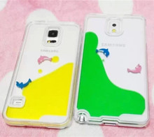 Dynamic Liquid Glitter Sand Quicksand Dolphin Case For Samsung Galaxy S5 i9600 Crystal Clear Cellphone Back