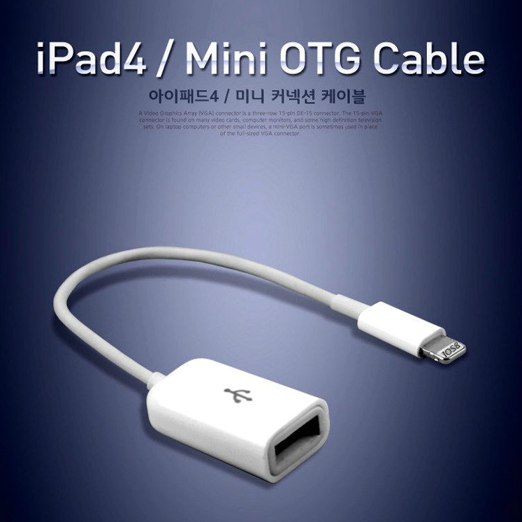 Adapter Cable new hot selling Camera Connection Kit Dock Connector to USB OTG for iPad Mini