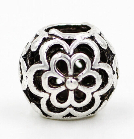 1Ppcs Retail Top Quality DIY European Alloy Silve 925 Beads big hole Flower Bead Fits Pandora
