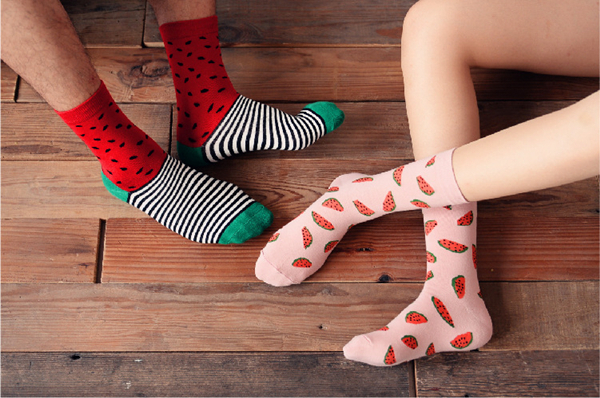 Wholesale 2015 new fashion brand caramella watermelon pattern cotton socks for men and women calcetines chaussette