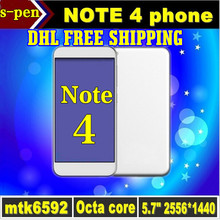 New Arrival 5.7″ 1:1 N9100 Note 4 Phone Quad core 1.7GHz 2GB RAM 16GB ROM 16MP Metal Frame S-pen Mtk6592 Octa Core Original logo