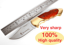 Browning 111C folding knife best quality steel copper head hunting knife with wooden handle tactical survival knife best gift