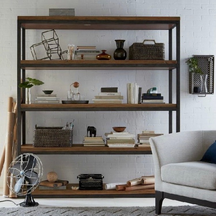 Boekenkast metaal hout: betaalbare luxe boekenkasten industrieel ... Boekenkast woonkamer bookshelves