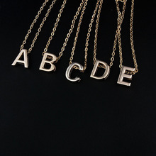 Fashion 26 Letters Pendant Gold Plated Chain Necklace Women A B C Words Charms Jewelry Birthday