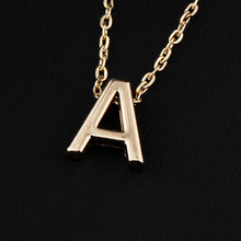 Fashion 26 Letters Pendant Gold Plated Chain Necklace Women A B C Words Charms Jewelry Birthday
