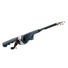 Integration Retractable 131CM Telescopic Fishing Rod Fish Tackle Tool Pole With Reel Carbon fiber Durable Black
