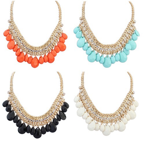 2014 New Fashion Statement Necklaces Bib Collar Chokers Pendant Necklaces For Women Wedding Jewelry Crystal Rhinestone