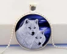 Couple of wolves pendant Wolf Necklace Wolf Jewelry