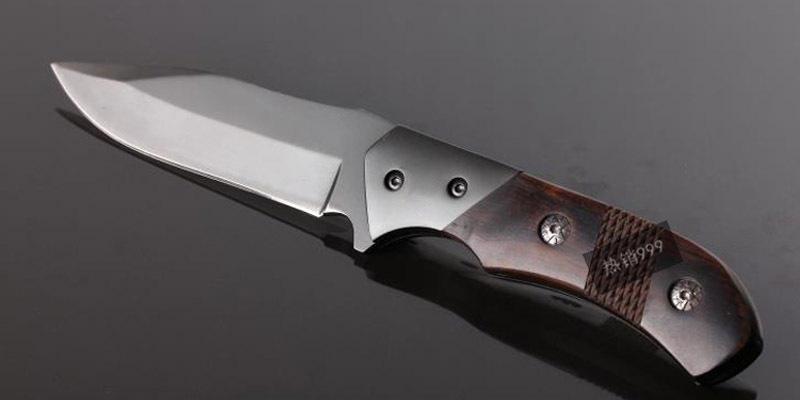 Folding knife hot sale knife 440C steel wood Handle knives with belt clip camping tools survival