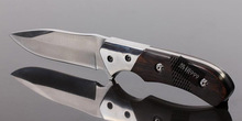 Folding knife hot sale knife 440C steel wood Handle knives with belt clip camping tools survival