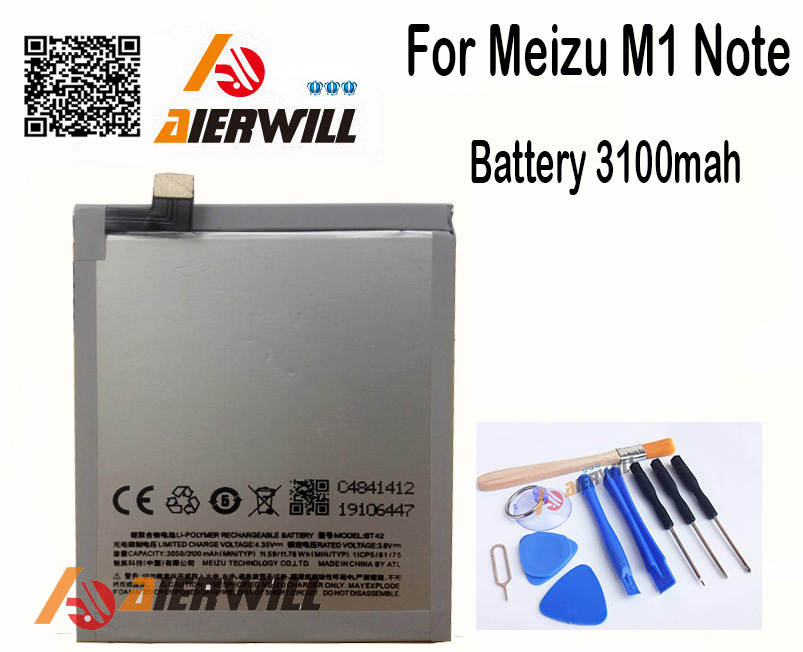 100 Original BT42 3000Mah Replacement Battery For MEIZU Note M1 64bit Octa Core smartphone tool tracking