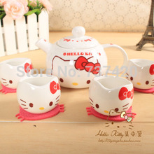 Hot Funny cat tea sets (one pot+four cups) teapot cat mugs coffee&tea sets coffee tools tea tools free shipping