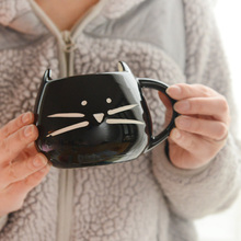 Zakka Lotion Coffee Cup Black And White Cat Animal Milk Cup Ceramic Lovers Mug Cute Birthday