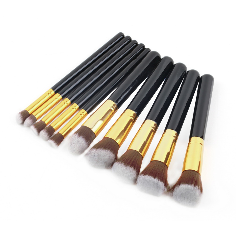 2015 Hot 10pcs Professional Cosmetic Makeup Brush Set Foundation Brush Eyeshadow Professional Makeup Brush Free Shipping