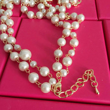 fashion cc long necklaces for women vintage pearl jewelry flower channel necklace