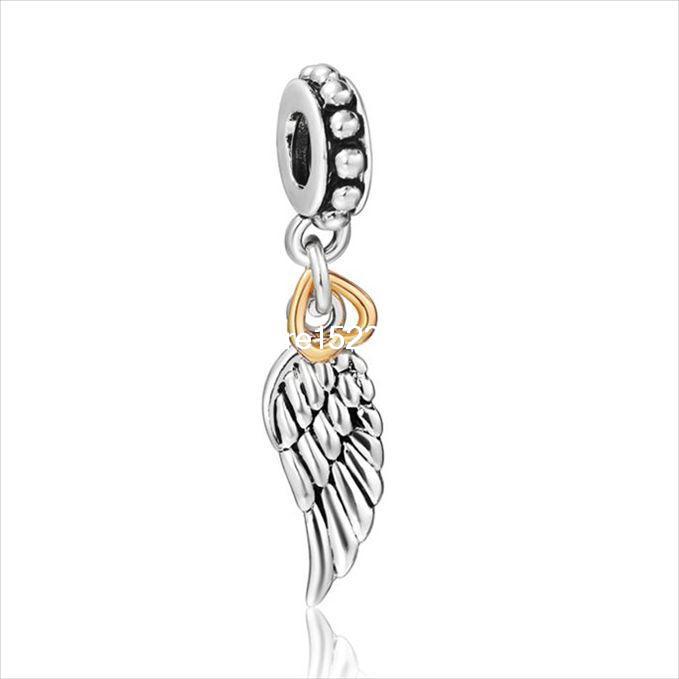 925 Sterling Silver European Bead charm Diy For Women Snake Bracelet Pendants Necklace Cupid Love Wing
