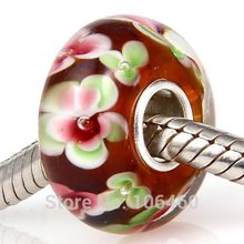 4 5mm Hole Fashion DIY Women Jewelry 925 sterling silver Loose Ball Glass Beads fit for