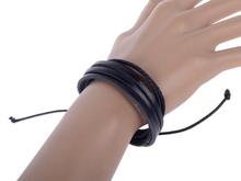 Fashion Jewelry Wrap multilayer Leather Braided Rope Wristband men Love bracelets bangles 2 color free shipping