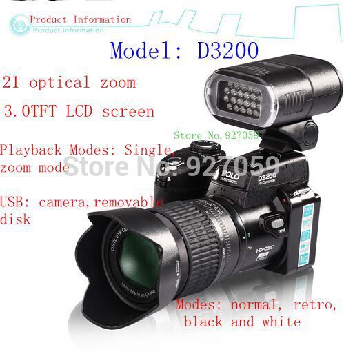 PROTAX D3200 SLR camera 16 million pixel high definition camera 1920 1080 21X optical zoom LED