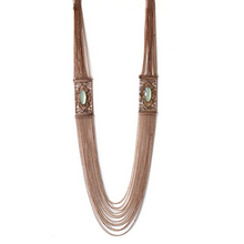 New Arrival Luxury Jewelry Vintage Gold Color Multi layers Chains Tassel Long Necklace