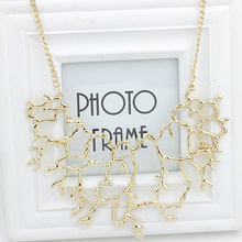 Womens Fashion Vintage Coral Branch Shape Choker Chain Necklace Metal Gold Silver Jewlery 